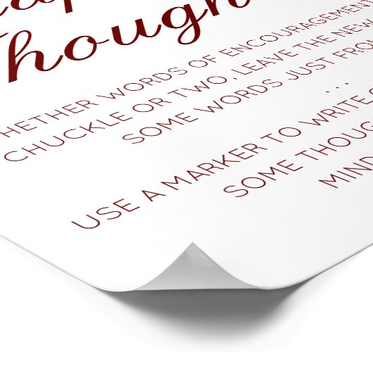 Editable Diaper Gedanken signieren, Späte Night Di Poster (Ecke)