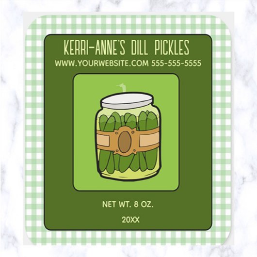 Editable Dill Pickles Quadratischer Aufkleber