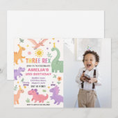 Editable Dino Party Einladung (Vorne/Hinten)