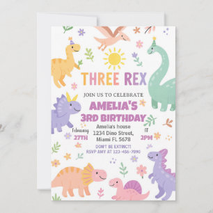 Editable Dino Party Einladung für Jungen oder Mädc