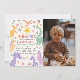 Editable Dino Party Einladung für Kinder