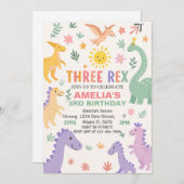 Editable Dino Party Einladung für Kinder (Vorne/Hinten)