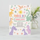 Editable Dino Party Einladung für Kinder (Stehend Vorderseite)