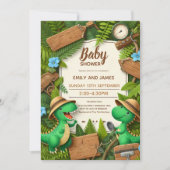 Editable Dinosaur Baby Boy Duschkarte für Jungen Einladung (Vorderseite)