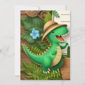 Editable Dinosaur Baby Boy Duschkarte für Jungen Einladung (Rückseite)