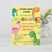Editable Dinosaur Birthday Einladung (Stehend Vorderseite)