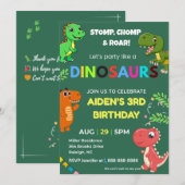 Editable Dinosaur Birthday Invitation Einladung (Vorne/Hinten)