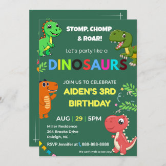 Editable Dinosaur Birthday Invitation Einladung