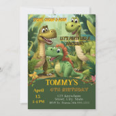 Editable Dinosaur Birthday Invitation Template Einladung (Vorderseite)