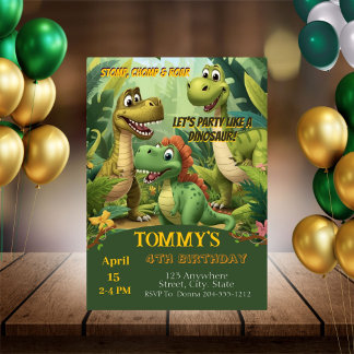 Editable Dinosaur Birthday Invitation Template Einladung