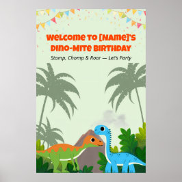 Editable Dinosaur Birthday Party-Zeichen Poster