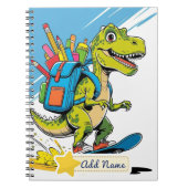 Editable Dinosaur School Notebook Notizblock (Vorderseite)