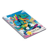 Editable Dinosaur School Notebook - Skateboard Notizblock (Rechte Seite)