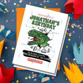 Editable Dinosaurier Einladung, Kindergeburtstag P Einladung