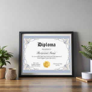 Editable Diploma Certificate of Abschluss 11x8.5