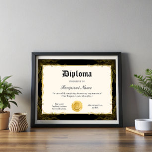 Editable Diploma Certificate of Abschluss 11x8.5