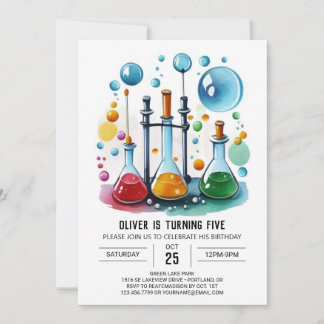 Editable Discovery Potion Scientist zum Geburtstag Einladung