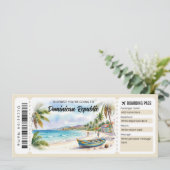Editable Dominican Republic Trip Boarding Pass Einladung (Stehend Vorderseite)