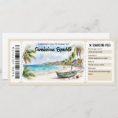 Editable Dominican Republic Trip Boarding Pass Einladung (Vorne/Hinten)