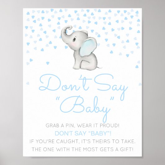 Editable Don't Say Baby Sign, schnappen Sie sich e Poster (Vorne)
