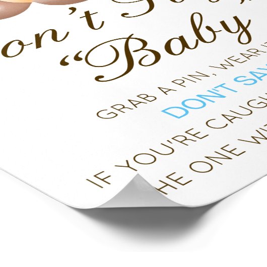 Editable Don't Say Baby Sign, schnappen Sie sich e Poster (Ecke)