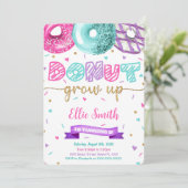 Editable Donut Birthday Einladung (Stehend Vorderseite)