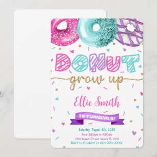 Editable Donut Birthday Einladung