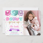 Editable Donut Birthday Foto Einladung (Vorderseite)