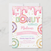 Editable Donut Birthday Party Einladung (Vorderseite)