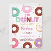 Editable Donut Birthday Party Einladung (Vorderseite)