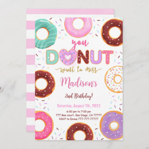 Editable Donut Birthday Party Einladung