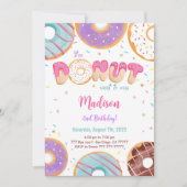 Editable Donut Birthday Party Einladung (Vorderseite)