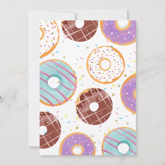 Editable Donut Birthday Party Einladung (Rückseite)