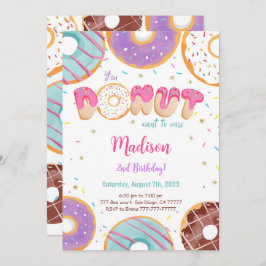 Editable Donut Birthday Party Einladung