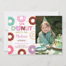 Editable Donut Birthday Party Foto Einladung