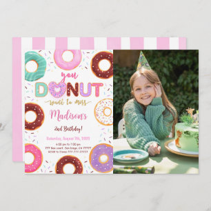 Editable Donut Birthday Party Foto Einladung