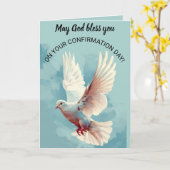 Editable Dove Religious Confirmation Day Karte (Gelbe Blume)