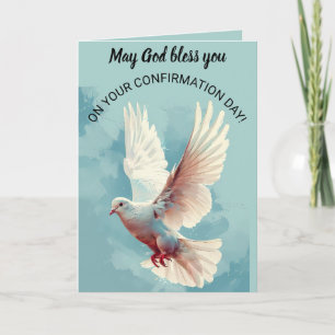Editable Dove Religious Confirmation Day Karte