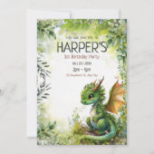 Editable Dragon 1. Geburtstagsfeier Party Einladun Einladung (Vorderseite)