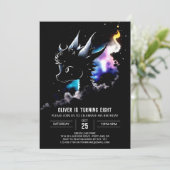 Editable Dragon Birthday Einladung (Stehend Vorderseite)