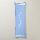 Editable Dream Big Text auf Light Blue Seitenschläferkissen (Rückseite (Vertikal))