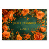 Editable Druid Hill Herbsthochzeit Platzkarten Tischnummer (Vorderseite)