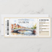 Editable Dublin Boarding Pass Flugzeug Ticket Einladung (Vorderseite)