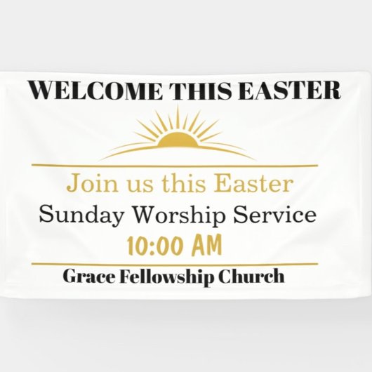 Editable Easter Church Welcome Banner