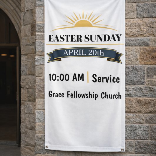 Editable Easter Sunday Church Banner
