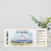 Editable Ecuador Flugzeug Ticket, Ecuador Trip Einladung (Stehend Vorderseite)