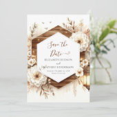Editable einfache rustikale Hochzeit Save The Date (Stehend Vorderseite)