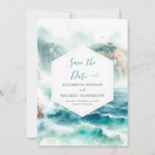 Editable einzigartige Schönheits-Hochzeit Save The Date (Vorderseite)