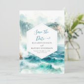 Editable einzigartige Schönheits-Hochzeit Save The Date (Stehend Vorderseite)