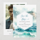Editable einzigartige Schönheits-Hochzeit Save The Date (Vorne/Hinten)